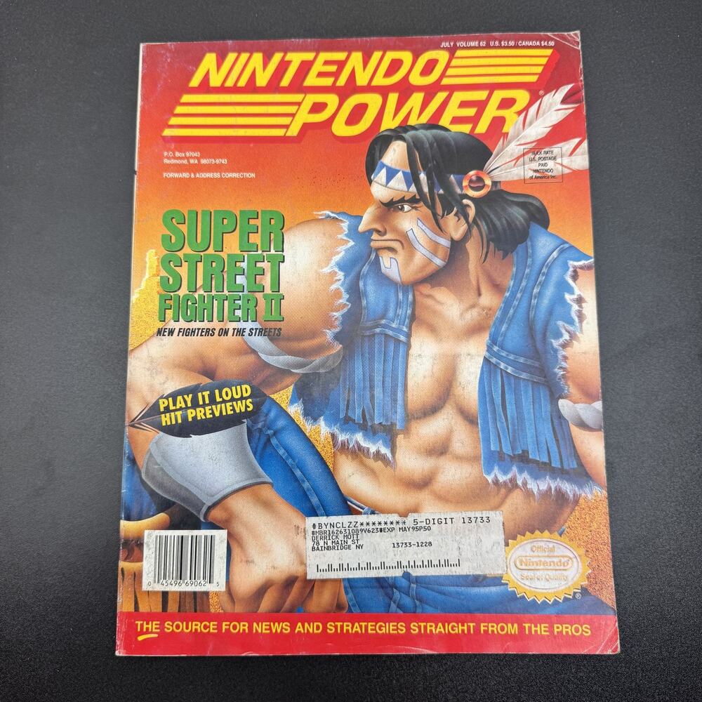 Nintendo Power Magazine Vol 62 July 1994 Super Street Fighter II Play It Loud